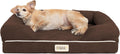 Orthopedic Dog Bed, Memory Foam Pet Sofa, Calming Dog Couch, Water Resistant Pet Bed, Washable Cover, Non-Slip Bottom, Chester, Cocoa Brown, 25" X 20" X 5.5"