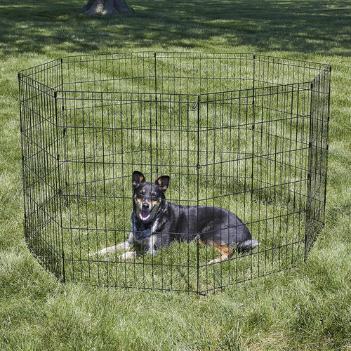 by Midwest 36-Inch Exercise Pen, No Door, 16 Sq Ft Play Area | for Indoor and Outdoor Use, No Door Design for Maximum Security, Easy to Set Up, Foldable Playpen