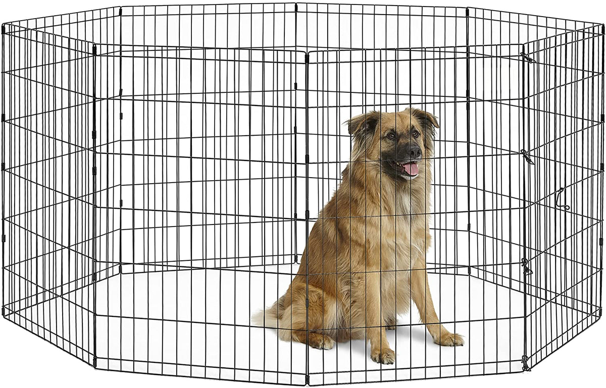 by Midwest 36-Inch Exercise Pen, No Door, 16 Sq Ft Play Area | for Indoor and Outdoor Use, No Door Design for Maximum Security, Easy to Set Up, Foldable Playpen