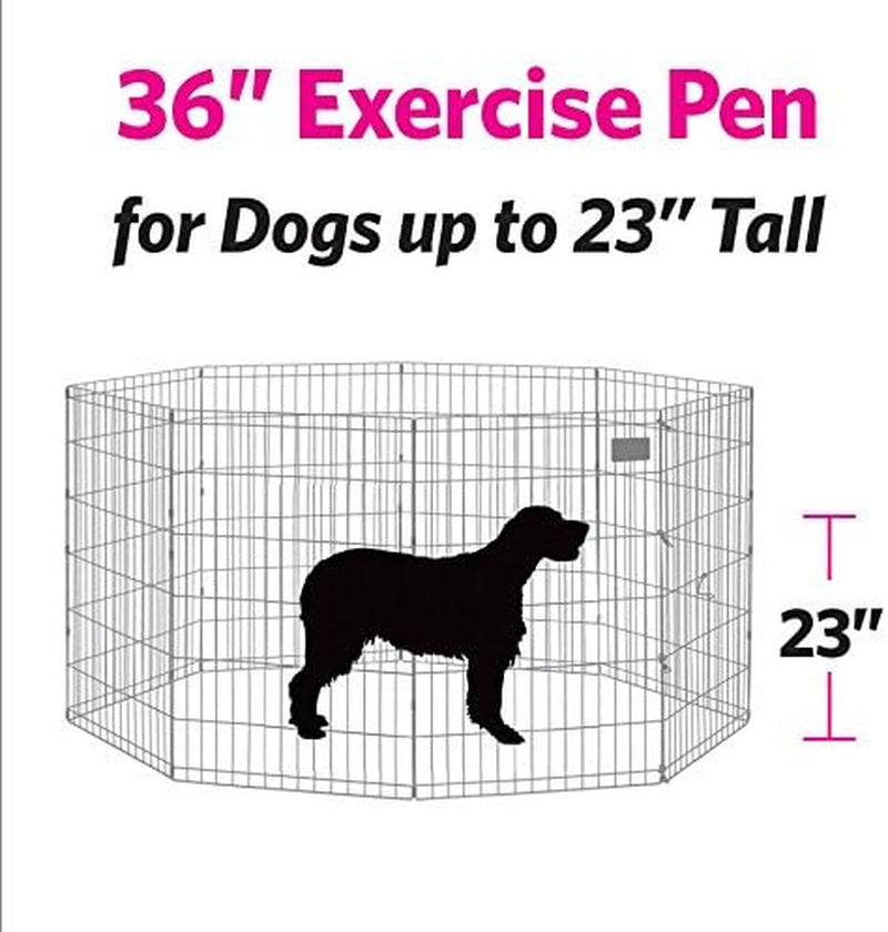 by Midwest 36-Inch Exercise Pen, No Door, 16 Sq Ft Play Area | for Indoor and Outdoor Use, No Door Design for Maximum Security, Easy to Set Up, Foldable Playpen
