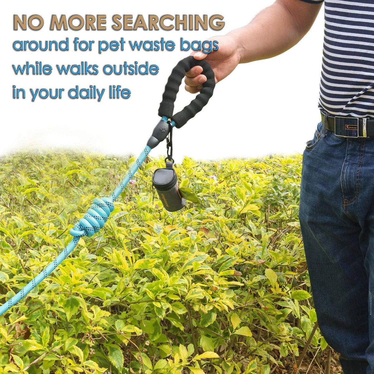 1680D Oxford Dog Poop Bag Holder with Clip for Leash or Belt, Dark Gray | with 15Pcs Dog Waste Bags-1 Roll | Smoothly YKK Zipper | Orange Lining | Reinforced Sewing,More Durable | Color Box Package